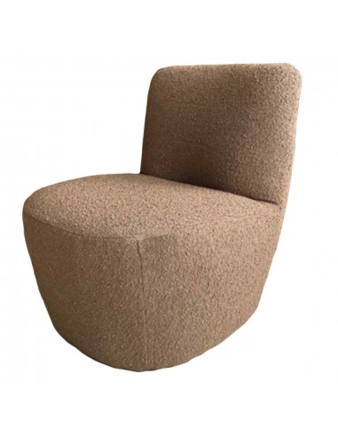 Fauteuil Eve bouclette caramel basket pas cher