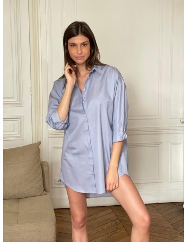 Chemise Longue à Rayures Bleues et Blanches Andrea Lev soldes