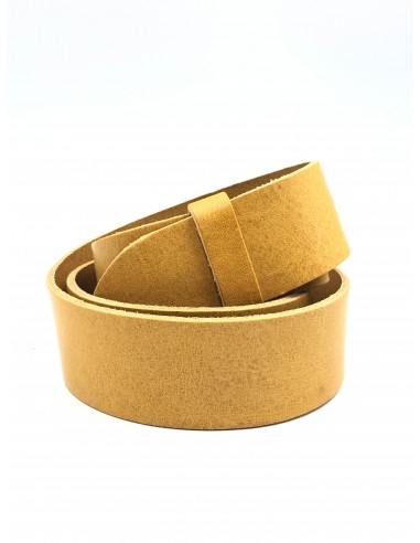 Ceinture cuir lisse beige-jaune Yolete français