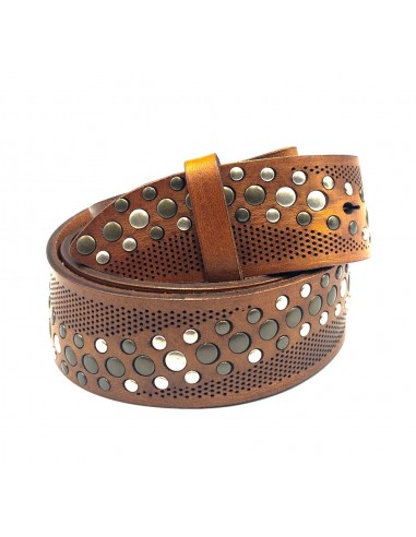 Ceinture rivets cognac Yolete pas chere