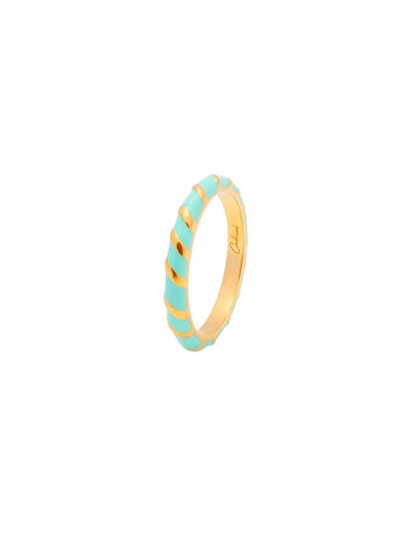 Bague anneau Aimée en vermeil et laque turquoise Cabirol le concept de la Pate a emporter 