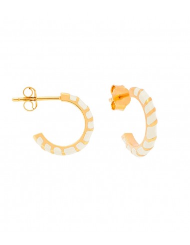 Boucles d’oreilles mini créoles Aimée en vermeil laqué Ivoire Cabirol en stock