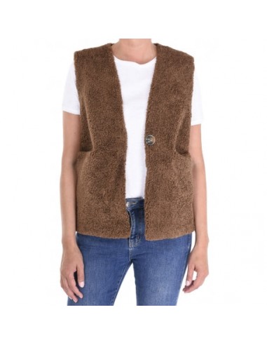 Marron Foncé - Gilet Teddy - 66785 - Veste Reversible 0750 Jusqu'à 80% De Réduction