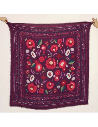 Balkans Violet - Foulard en laine et soie de France