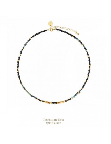 Collier Rim - Tourmaline Bleue & Spinelle noir Jusqu'à 80% De Réduction