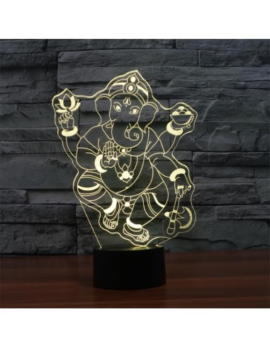 Ganesh 3D Lamp le des métaux précieux