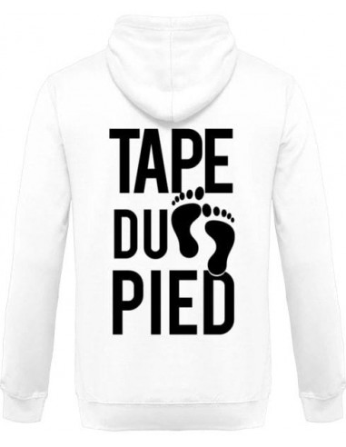 "Tape du Pied" - Rugontwerp - Unisex Hoodie Dans la société mordern